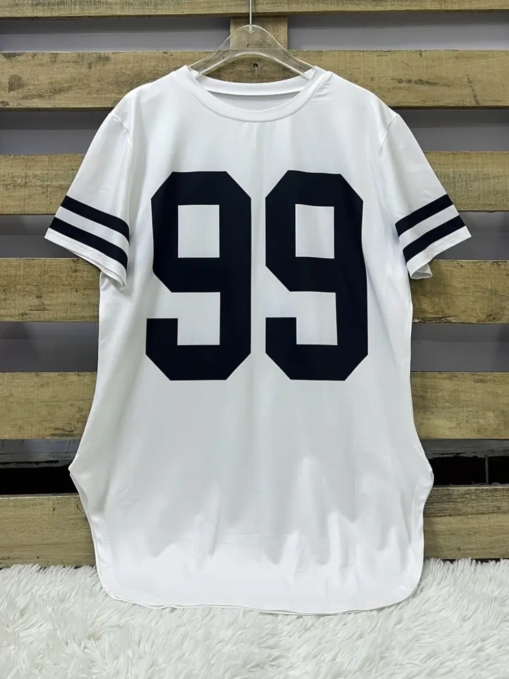 Men's White '99' Athletic Jersey Tee
